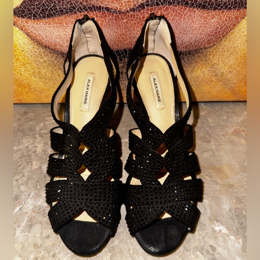 Alex Marie Black Strappy Heels